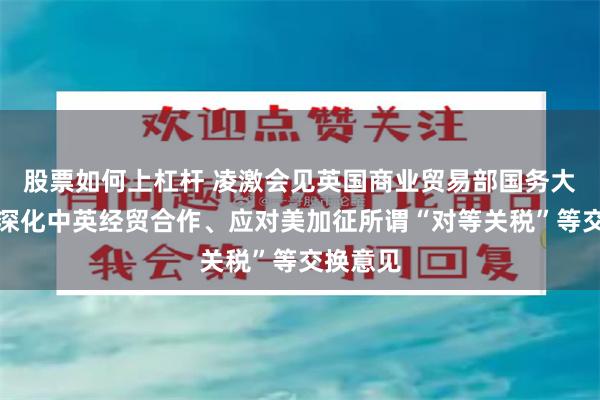 股票如何上杠杆 凌激会见英国商业贸易部国务大臣，就深化中英经贸合作、应对美加征所谓“对等关税”等交换意见