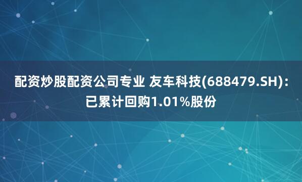 配资炒股配资公司专业 友车科技(688479.SH)：已累计回购1.01%股份