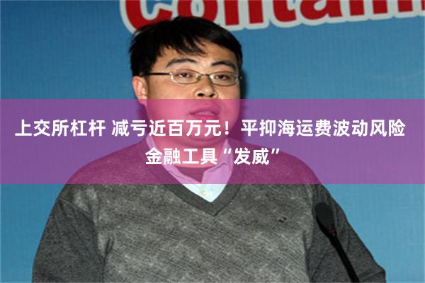 上交所杠杆 减亏近百万元！平抑海运费波动风险 金融工具“发威”